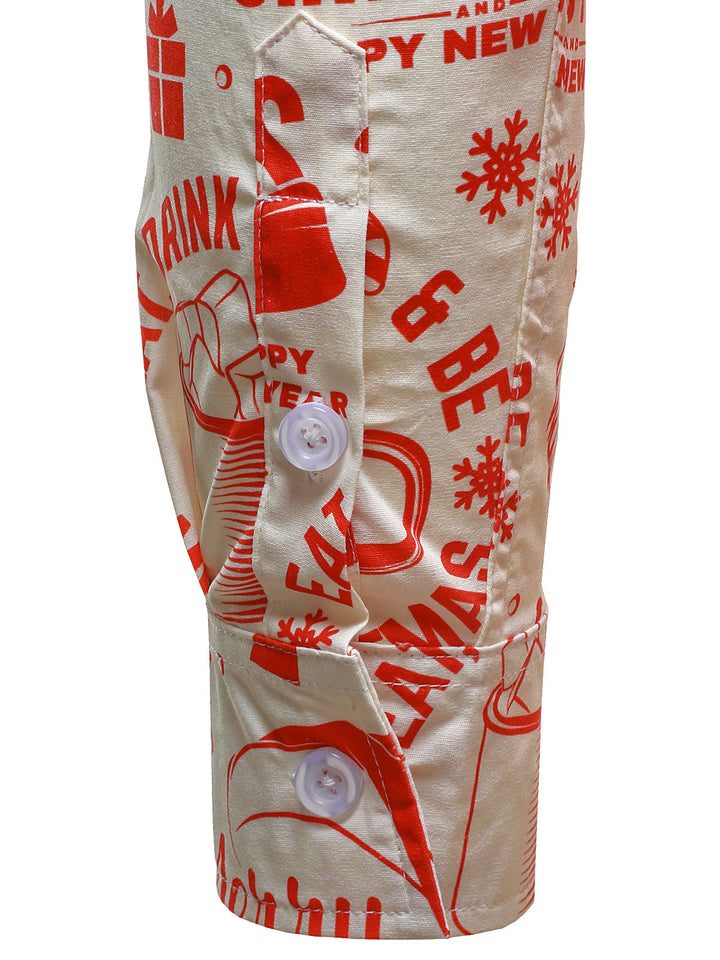 Vyriškas smėlio spalvos kalėdinis megztinis su vintažiniu dizainu ilgomis rankovėmis