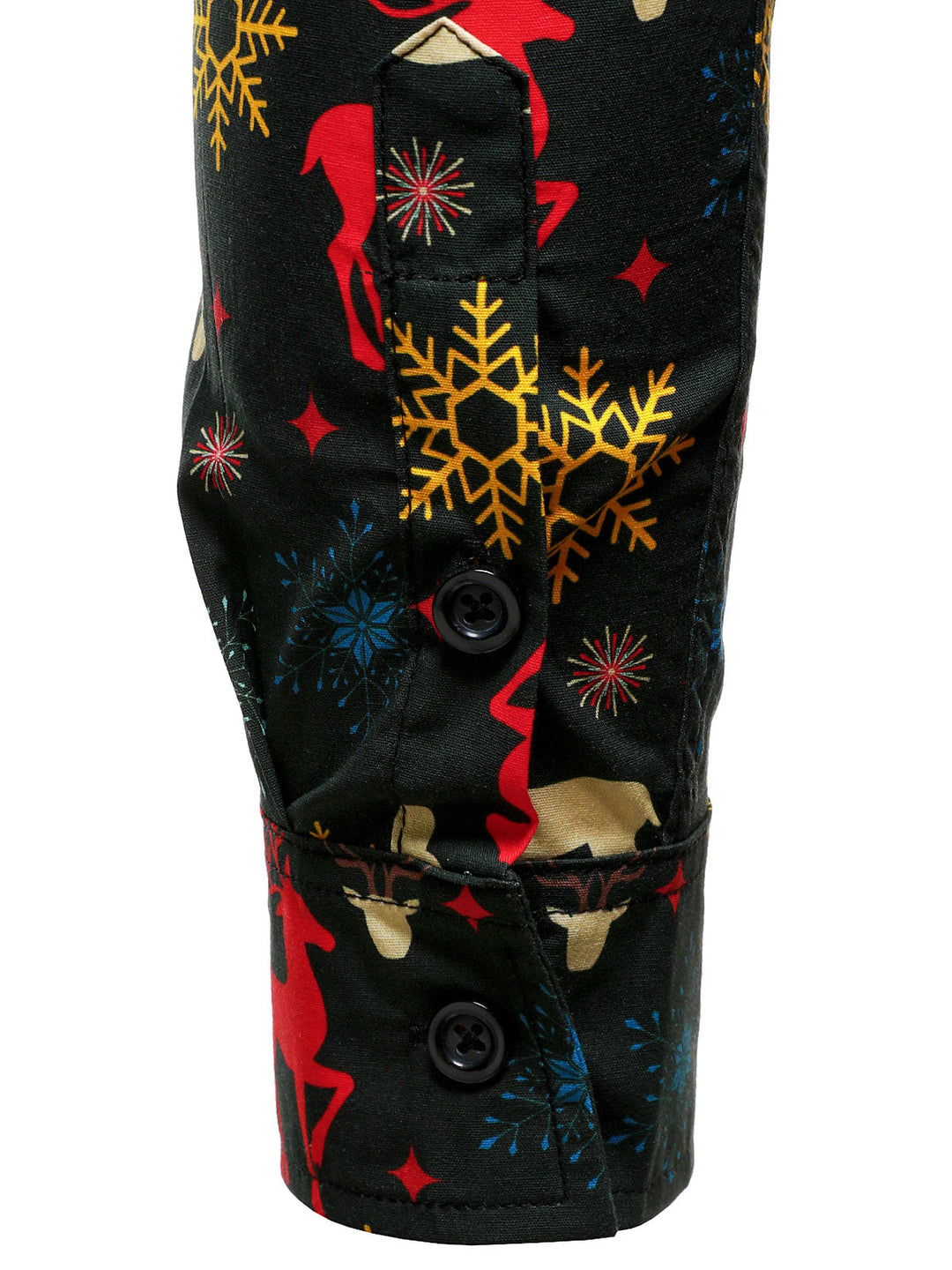 Vyriški kalėdiniai marškiniai su šventiniais elniais ilgomis rankovėmis