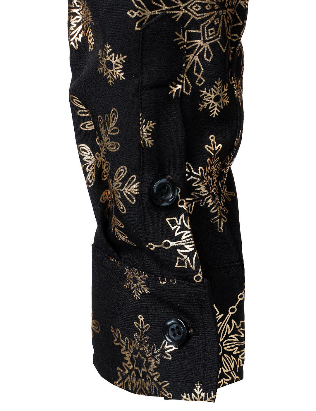 Vyriški ilgarankoviai marškiniai su auksinėmis kalėdinėmis snaigėmis
