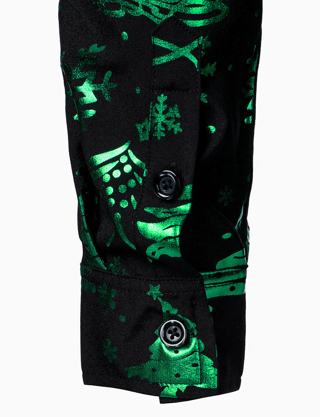 Vyriški žali regular fit ilgarankoviai marškiniai su kalėdiniu raštu