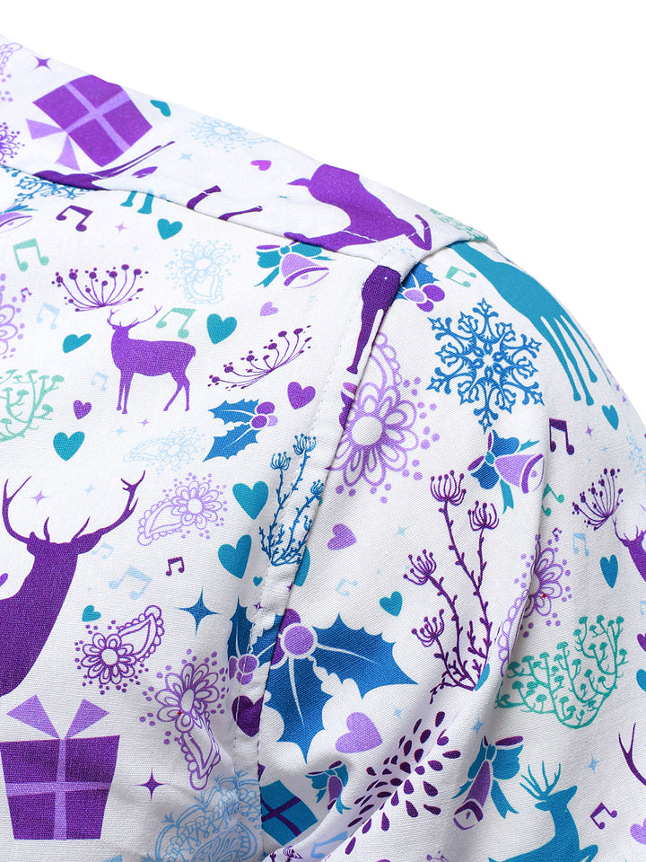 Vyriški šventiniai marškiniai su kalėdiniu elnių raštu