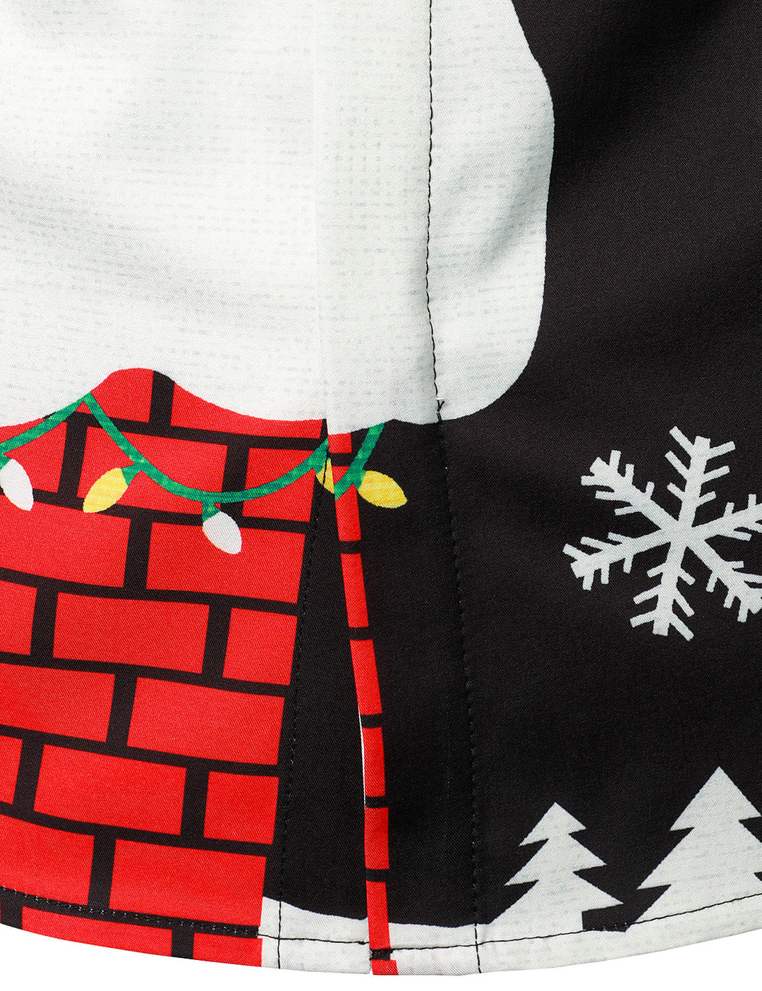 Vyriški ilgarankoviai marškiniai su Kalėdų Senelio dizainu ir sagomis