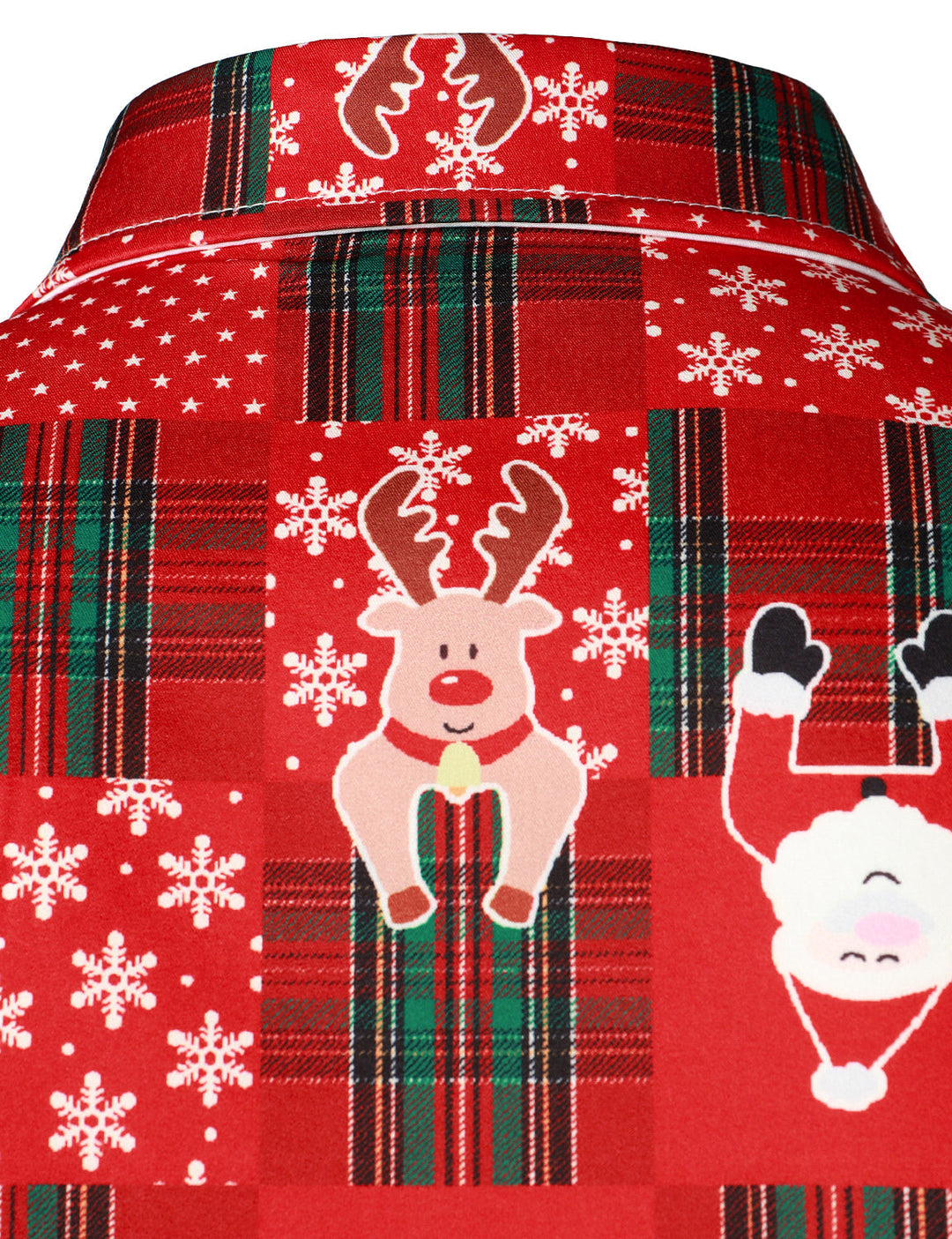 Vyriški raudoni vintažiniai tartaniniai ilgarankoviai kalėdiniai marškiniai