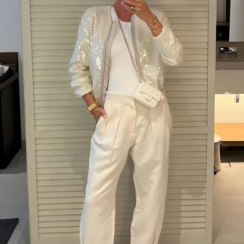 Journi - Elegantiškas Pailletten stiliaus paltas