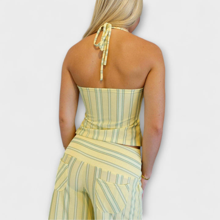 Anastasija - Klasikinis dryžuotas kelnių komplektas