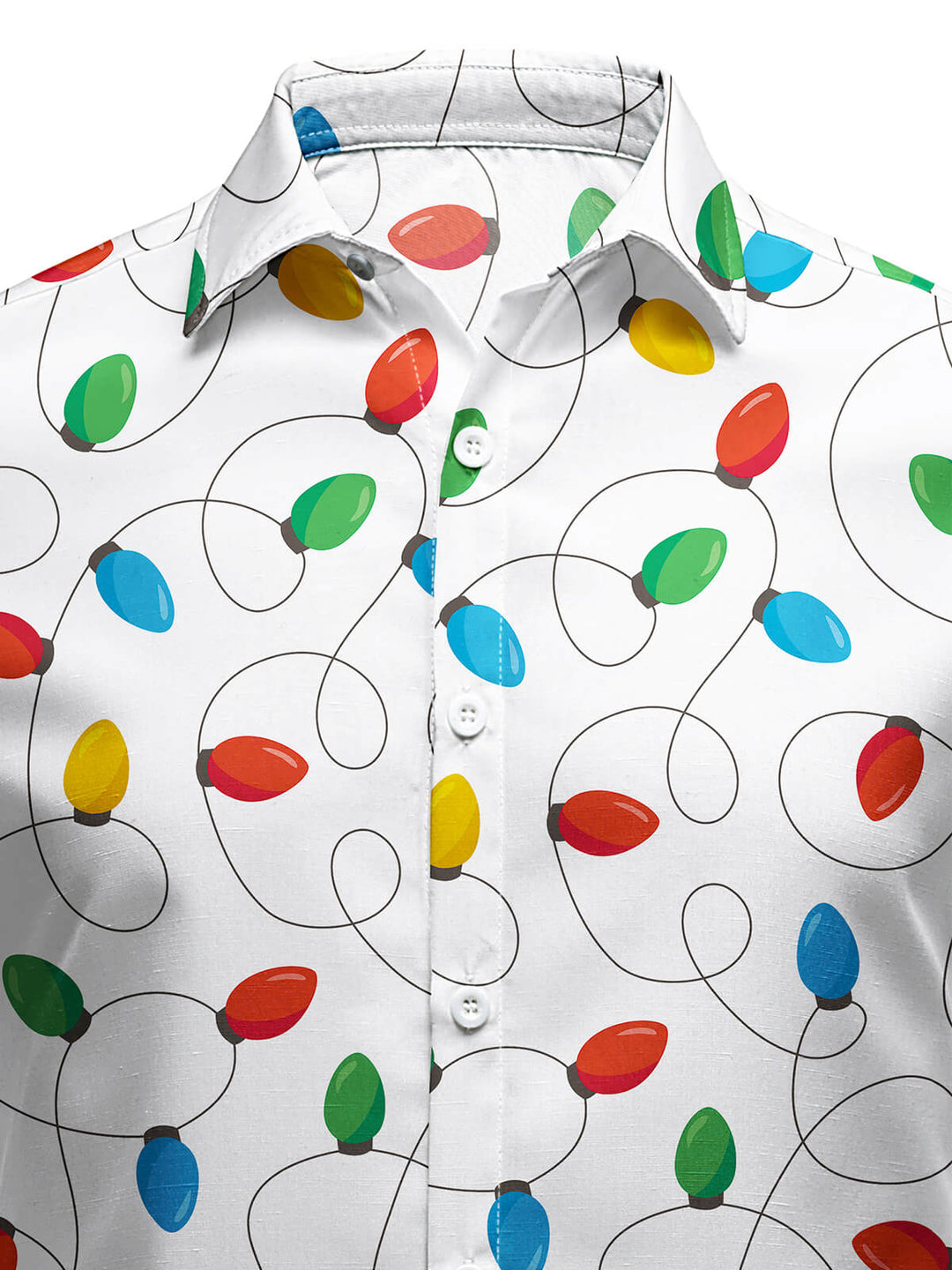 Vyriški ilgarankoviai marškiniai su kalėdinėmis lemputėmis