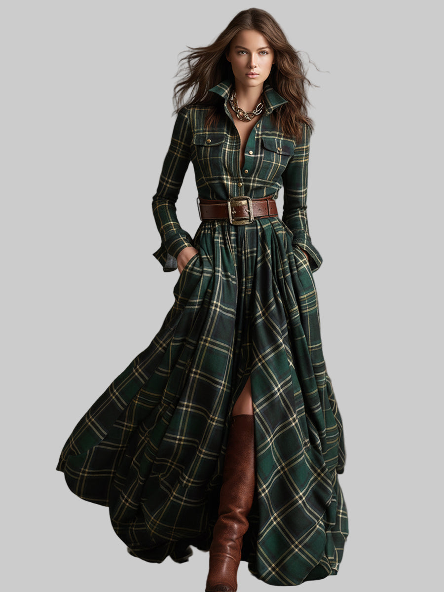 Viltė - Maxi languota suknelė