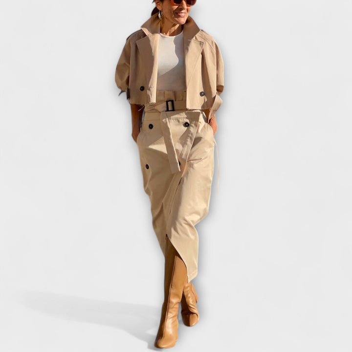 Lyra - Elegantiška Midi Sijonas su Kišenėmis