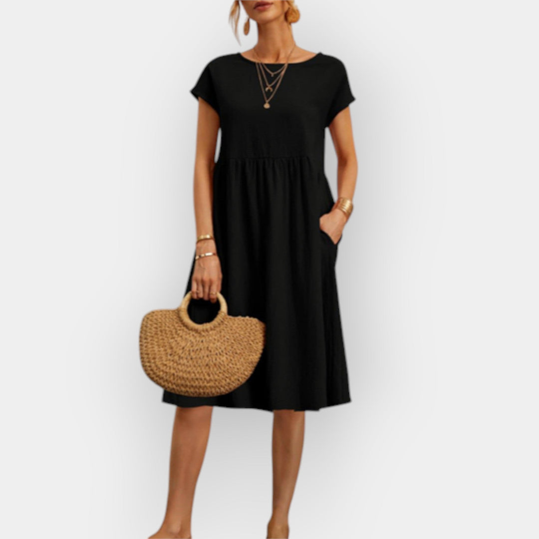 Minimalistinės Linijos Midi Suknelė