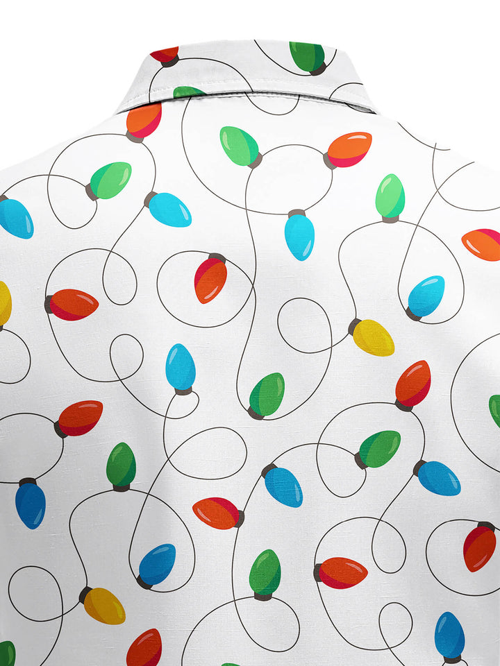 Vyriški ilgarankoviai marškiniai su kalėdinėmis lemputėmis