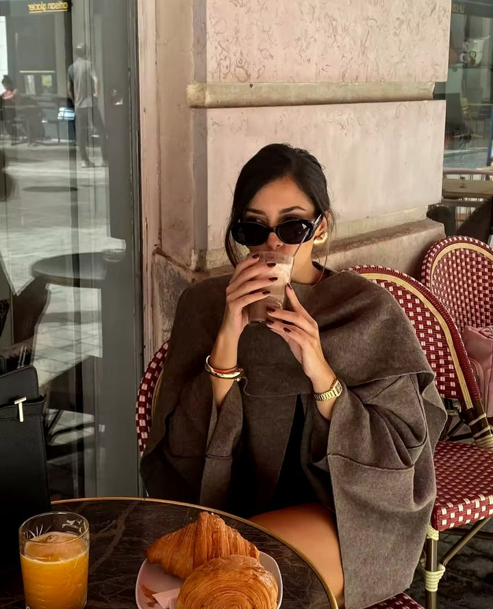 Elena - Stilingas Elegantiškas Cape Paltas