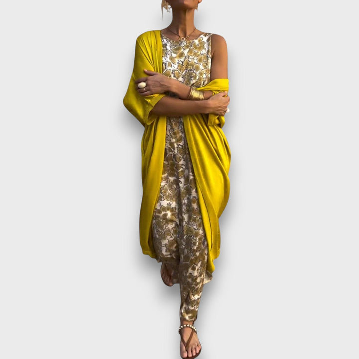 Ilga suknelė su kardiganu