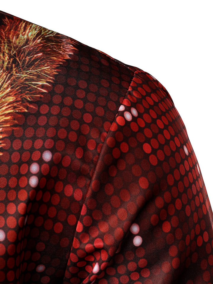 Vyriški marškiniai su linksmu kalėdiniu kostiumo dizainu ilgarankoviai su sagomis