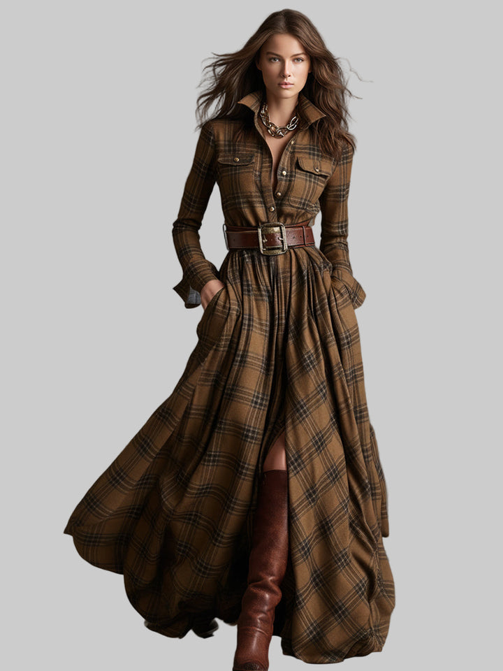 Viltė - Maxi languota suknelė