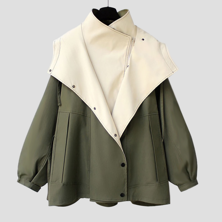 Aistė- Modernus dviejų spalvų paltas