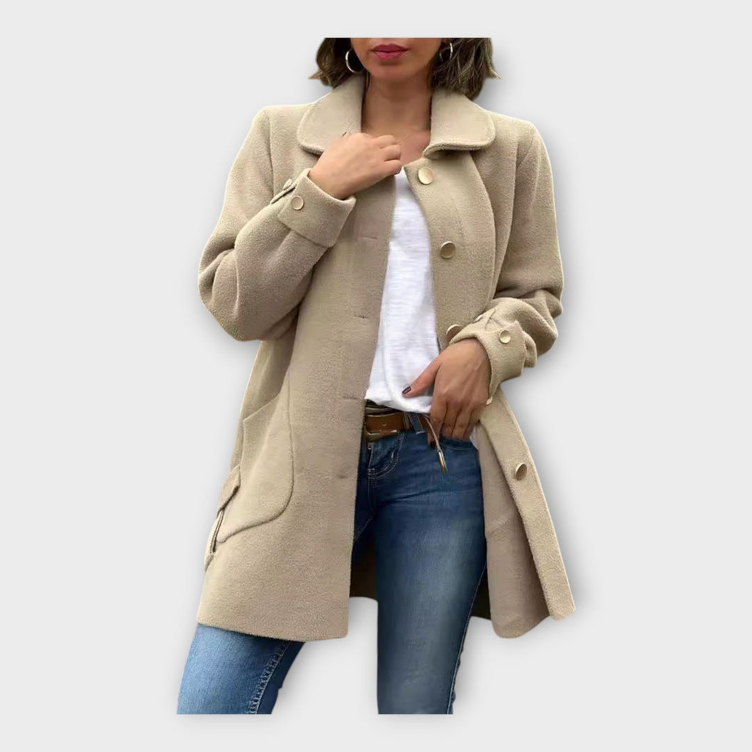 Ilgas Paltas su Klasikiniu stiliumi ir Mygtukais