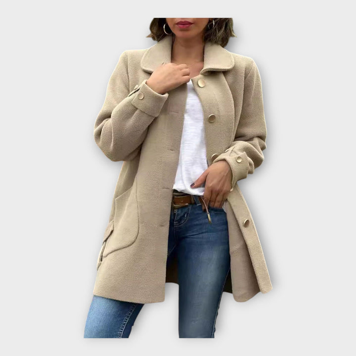 Ilgas Paltas su Klasikiniu stiliumi ir Mygtukais