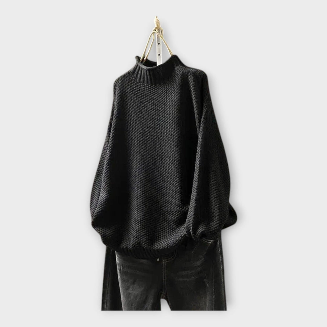 Pletenas megztinis su aukštu kaklu