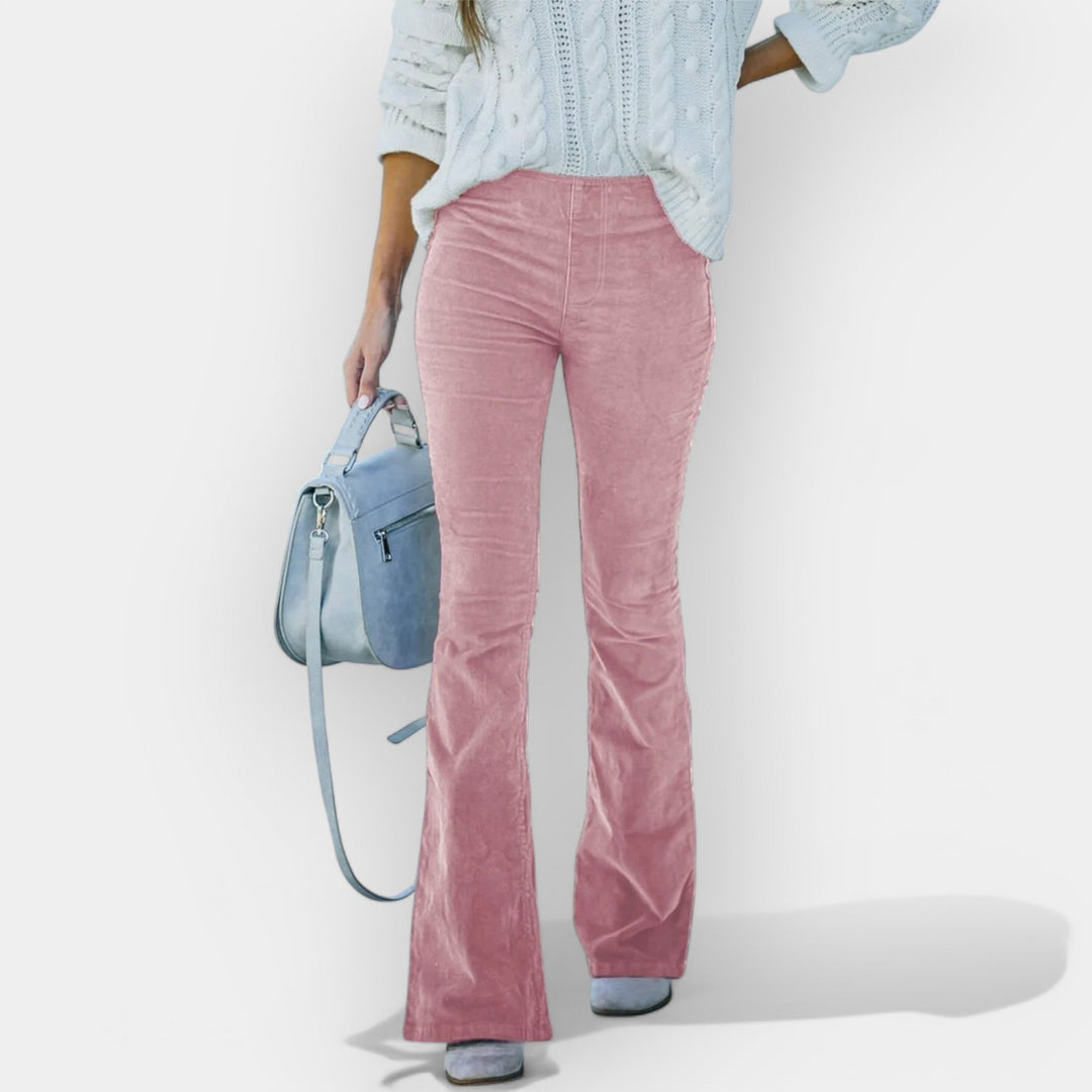 Aukšto juosmens plačių kojų kelnės