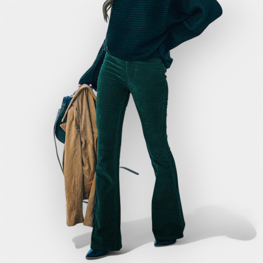 Aukšto juosmens plačių kojų kelnės