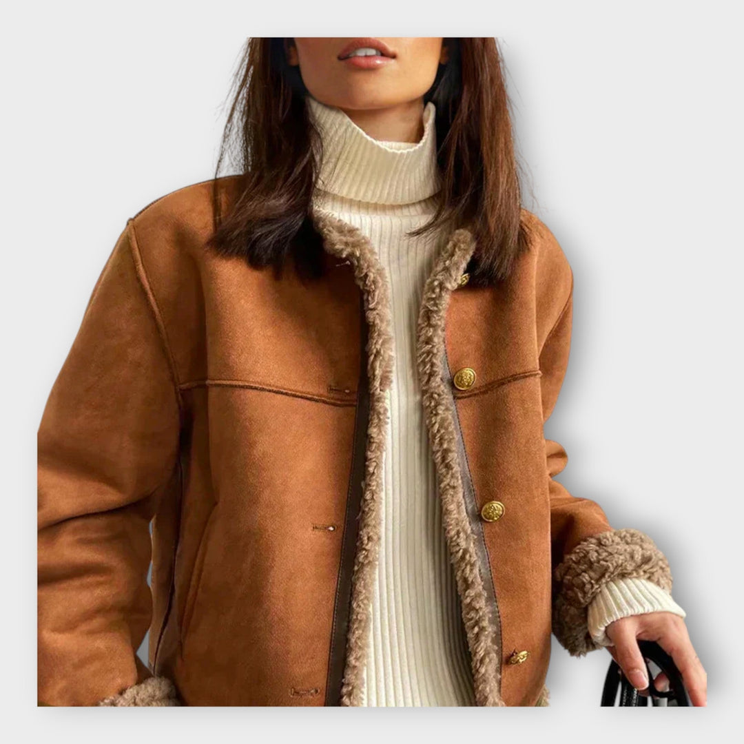 Justina - Elegantiška Odinė Striukė 