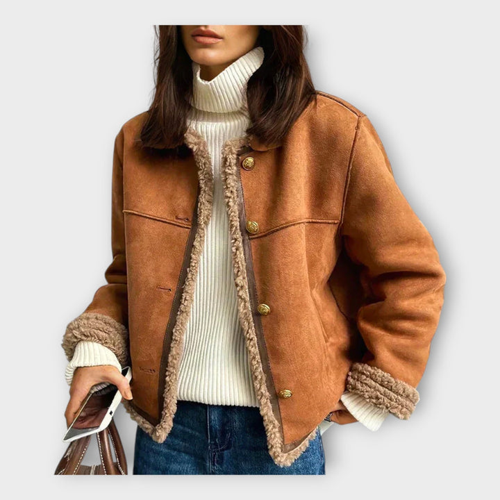 Justina - Elegantiška Odinė Striukė 