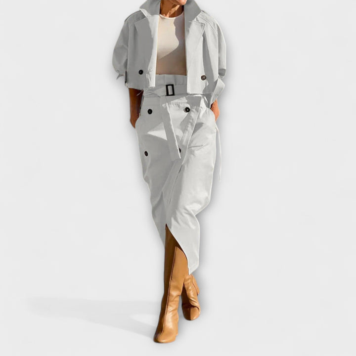 Lyra - Elegantiška Midi Sijonas su Kišenėmis